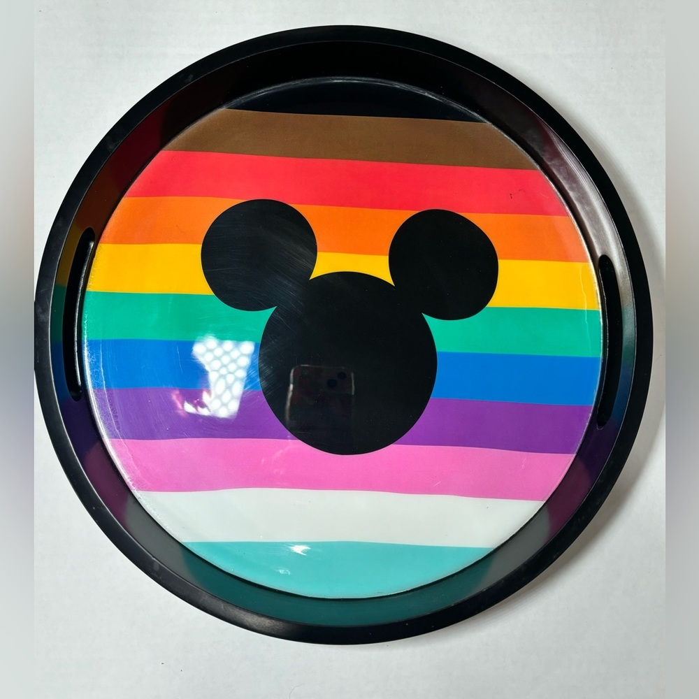 Disney Parks Rainbow Pride 14 Inch Wooden Tray 2023 Discontinued